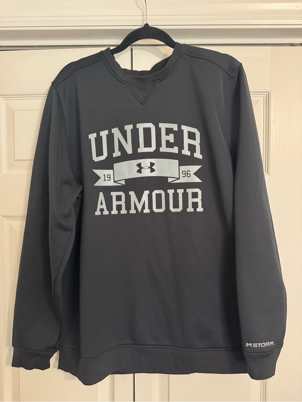 Under Armour Black Crewneck Pullover with White Logo